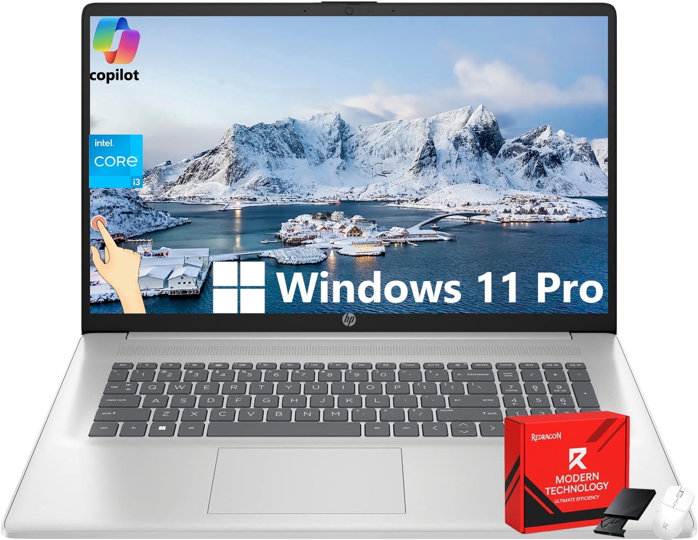 HP 15 Touchscreen Laptop Computer, Intel 13th Core i3-1315U, 15.6" HD Touch Display, 16GB RAM, 512GB SSD, Wi-Fi 6, Business & Student, Copilot, Windows 11 Pro