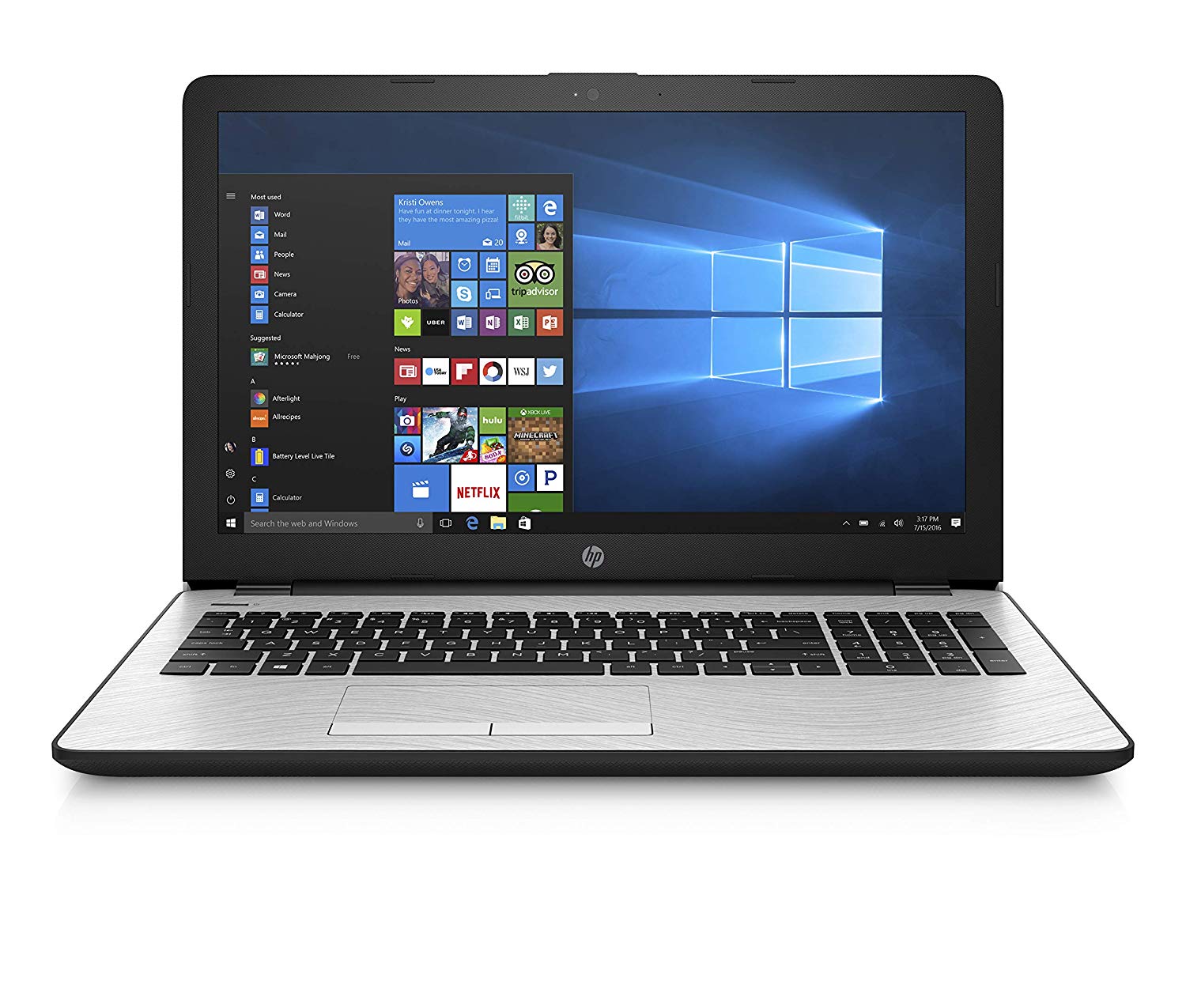 HP 15bs031wm Home Office Laptop Silver (Intel i37100U 2Core, 4GB RAM