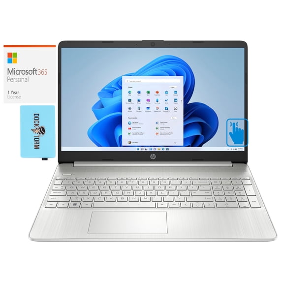 HP 15-dy4013dx Home/Business Laptop (Intel i5-1155G7 4-Core, 15.6in 60Hz Touch HD (1366x768), Intel Iris Xe, 16GB RAM, 512GB m.2 SATA SSD, Win 11 Pro) with Microsoft 365 Personal , Dockztorm Hub