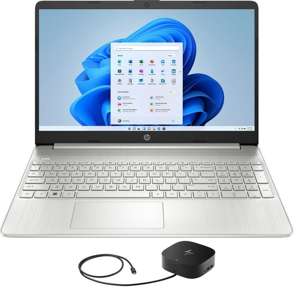 HP 15 ef2033dx Home/Business Laptop (AMD Ryzen 3 5300U 4-Core, 15.6in 60 Hz HD (1366x768), AMD Radeon, 32GB RAM, 1TB PCIe SSD, Wifi, Win 11 Pro) with G2 Universal Dock