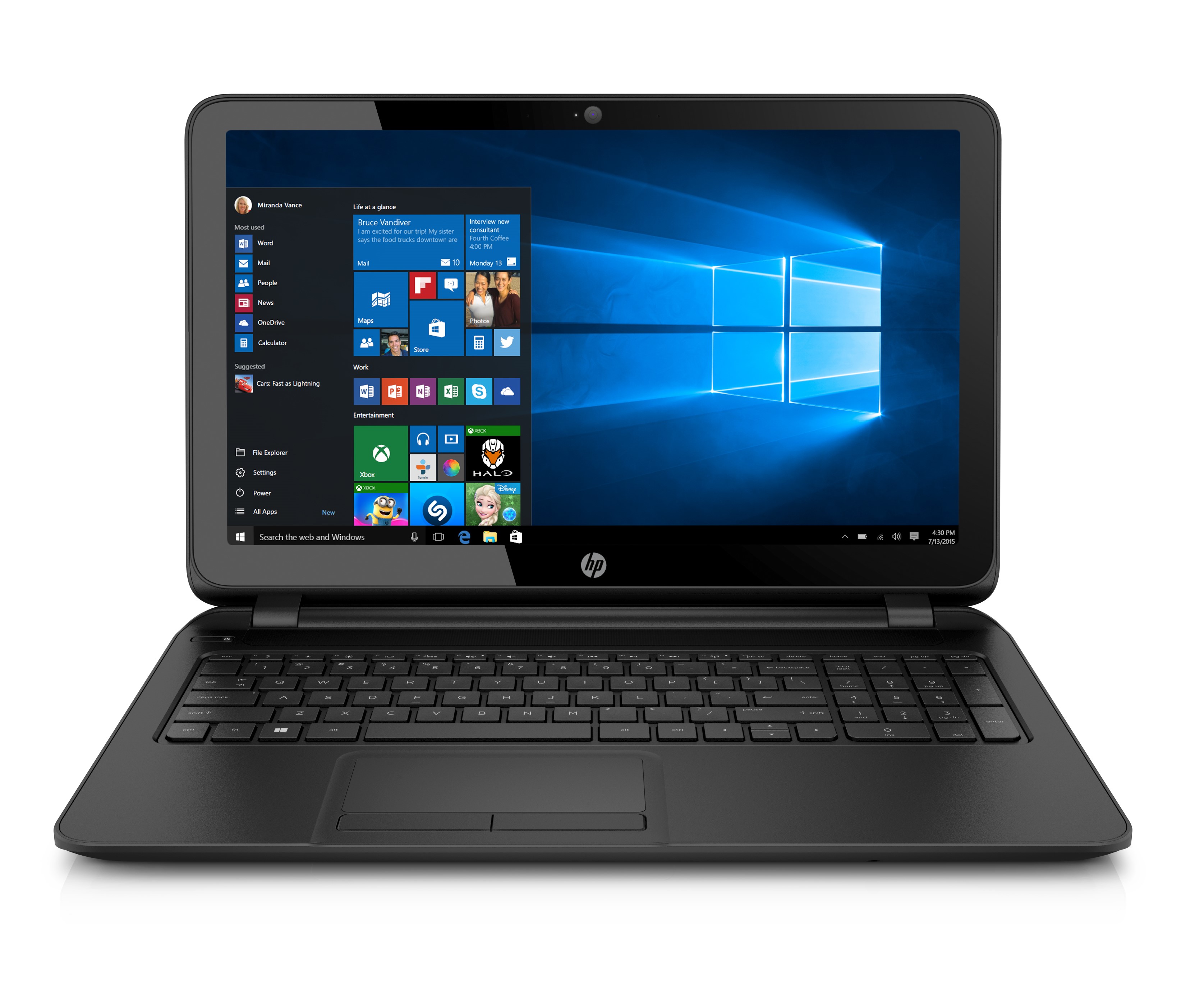 HP 15-f246wm 15.6" Laptop", Intel Celeron N2840, Intel HD Graphics, 500GB HDD, 4GB RAM, 15-F246WM Black - image 1 of 4