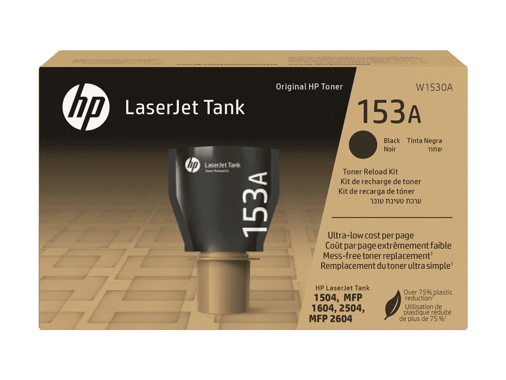 HP 153A Black Original LaserJet Tank Toner Reload Kit, ~2,500 pages, W1530A