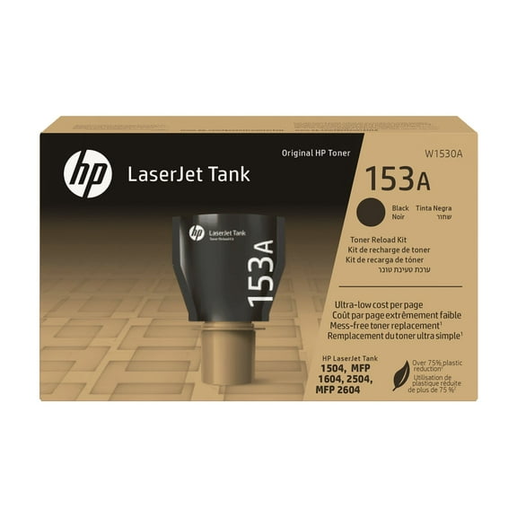 HP 153A Black Original LaserJet Tank Toner Reload Kit, ~2,500 pages, W1530A