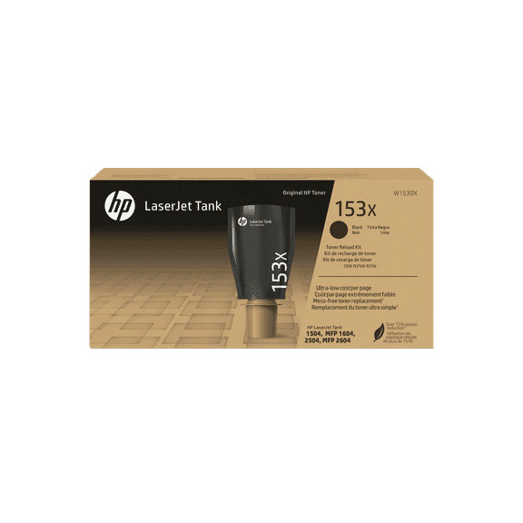 HP 153X Black Original LaserJet Tank Toner Reload Kit, ~5,000 pages, W1530X