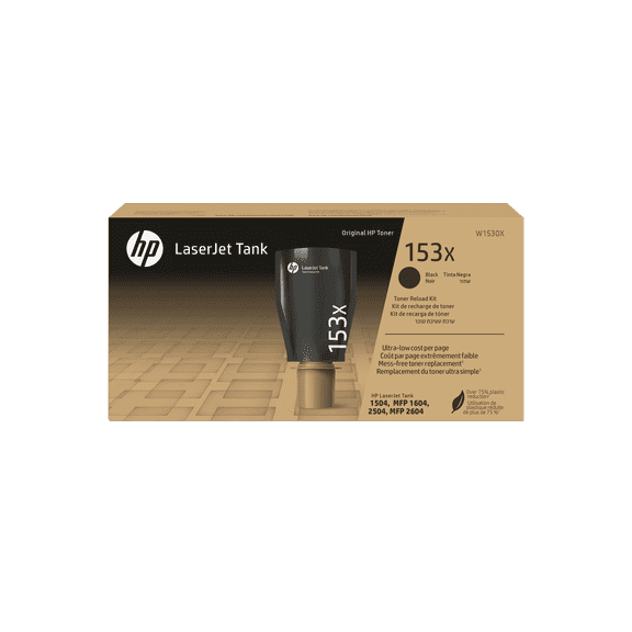HP 153X High-Yield Black LaserJet Tank Toner Reload Kit, W1530X