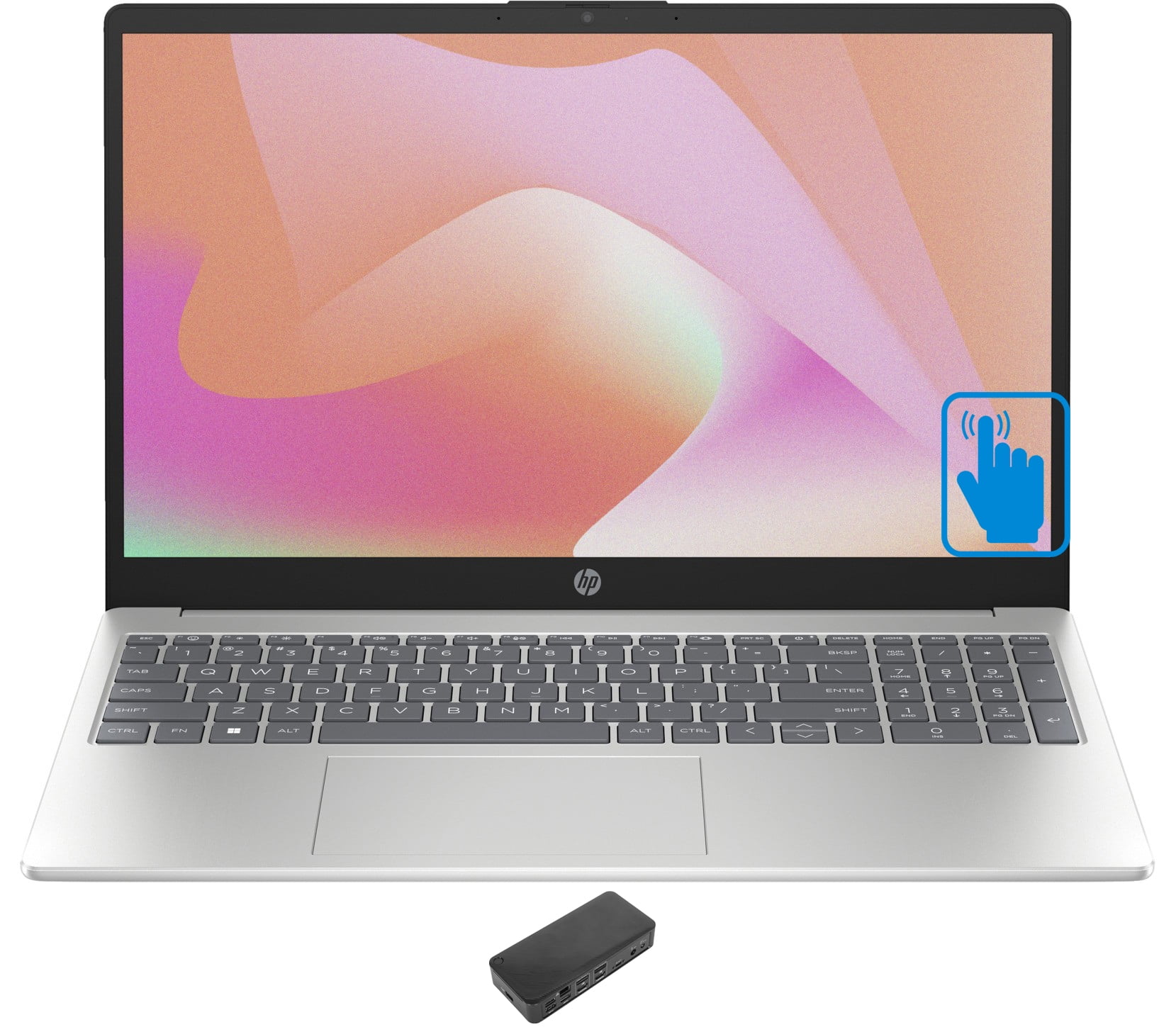 HP 15z Home/Business Laptop (AMD Ryzen 5 7530U 6-Core, 15.6in 60 Hz Touch HD (1366x768), AMD Radeon, 64GB RAM, 1TB PCIe SSD, Backlit KB, Wifi, Webcam, Bluetooth, Win 11 Home) with USB-C Dock