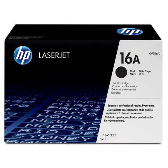 HP 16A Black Original LaserJet Toner Cartridge, ~12,000 pages, Q7516A