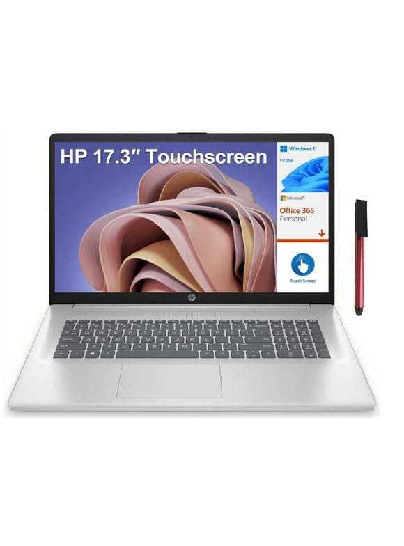 HP 17 17.3" Touchscreen HD+ Laptop Computer, Intel Pentium Silver N5030 up to 3.1GHz, 16GB DDR4 RAM, 1TB PCIe SSD, 802.11AC WiFi, Bluetooth 5.0, 1-Year Office 365, Silver, Windows 11 Home S