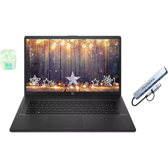 HP 17.3" Business Laptop, 16GB RAM 1TB SSD, 10-Core Intel Core i5 Processor, Intel Xe Graphics, Copilot AI, Windows 11 Pro, Numeric Keypad, PLUSERA Earphones & 8-in-1 Hub Included, Jet Black