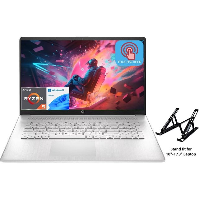 HP 17.3" Business Laptop, Touchscreen HD+ Laptops, AMD Ryzen 5 7530U