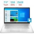 thumbnail image 1 of HP 17.3" Diagonal HD+ Touchscreen Display, AMD Ryzen 3 3250u, 12GB RAM 256GB SSD, AMD Radeon Graphics, HD Webcam, WiFi 6, HDMI, Bluetooth, 1-Year 365 Office, W10 Home, Mazepoly Accessories, 1 of 7