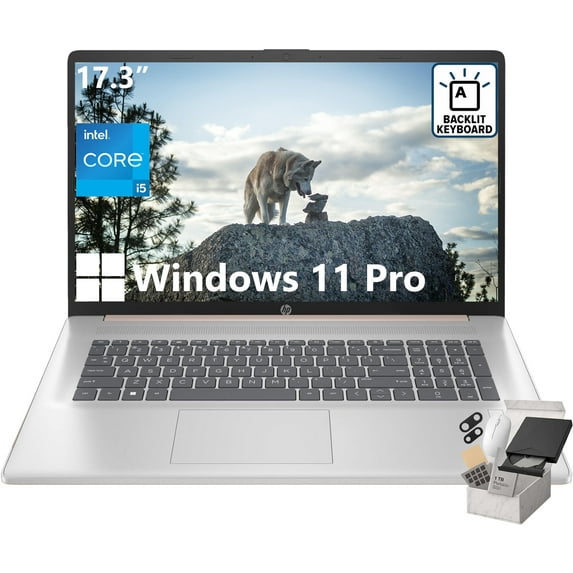 HP 17.3" Essential Business Laptop - HD+ 250nits Display, Intel Core i5-1334U, 16GB RAM, 512GB, Fingerprint Reader, Windows 11 Pro, Rose Gold