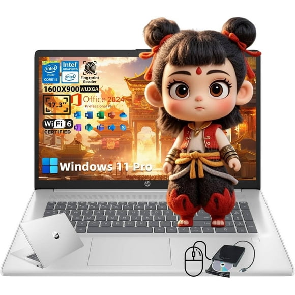 HP 17.3" Essential Business Laptop - HD+ 250nits Display, Intel Core i5-1334U, 32GB RAM, 1TB, Fingerprint Reader, Windows 11 Pro, 2024 MS Office License, Silver