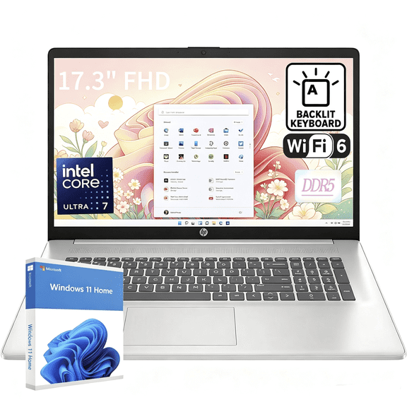 HP 17.3" FHD AI Laptop, Intel Core Ultra 7 255U,64GB DDR5 RAM,2TB PCIe SSD, WiFi 6, Backlit Keyboard, Windows 11 Home, Copilot Ready