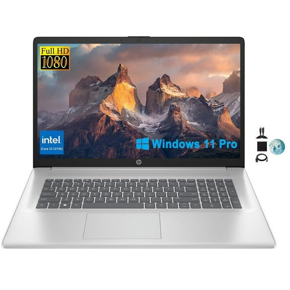 HP 17.3" FHD Business Laptop 2024, 32GB RAM, 1TB SSD, 12th Gen Intel Core i3-1215U (6-Core, Beat i5-1135G7), Wi-Fi, Long Battery Life, Webcam, Numpad, Windows 11 Pro, KyyWee Accessories