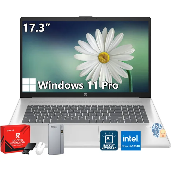 HP 17.3" FHD Business Laptop, Intel 10-Core i5-1334U, 20GB RAM, 512GB SSD, Windows 11 Pro, Backlit KB, Fingerprint