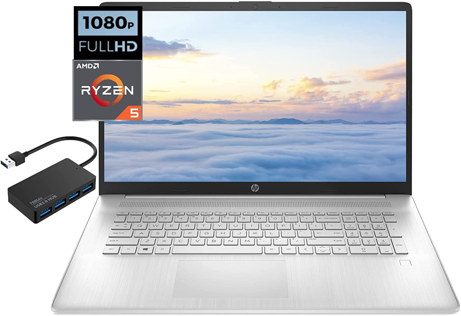 HP 17.3 Zoll FHD Laptop – AMD Ryzen 5, 32GB RAM, 1TB SSD + 256GB Portable SSD, Windows 11