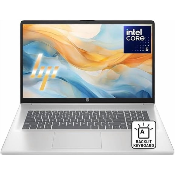 HP 17.3" FHD IPS Laptop, Intel Core 5 120U(Beat i5-1334U)Processor, 8GB DDR4 RAM, 512GB PCIe NVMe SSD, Windows 11 Home, Intel Graphics, Backlit Keyboard, Wi-Fi 6, Silver