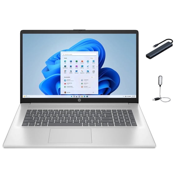 HP 17.3" FHD Laptop, AMD Ryzen 5 7430U, 24GB Memory, 1TB SSD, Windows 11 Home in S Mode, Natural Silver with Mazepoly Accessories
