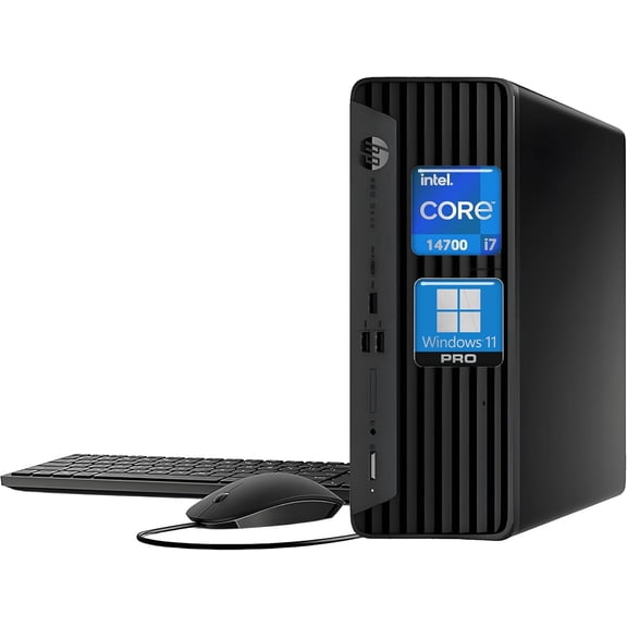 New HP ProDesk 400 G9 SFF Business Desktop, Intel Core i7-14700, 8GB DDR5 RAM,512GB SSD, Wired Keyboard & Mouse, No-Wi-Fi, Windows 11 Pro, Black