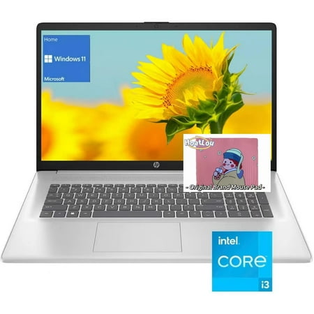 HP 17.3" FHD Laptop, Intel Core i3-1215U Processor, 16GB RAM, 512GB SSD, Webcam, HDMI, Bluetooth, Wi-Fi,Windows 11 Home in S Mode, Silver