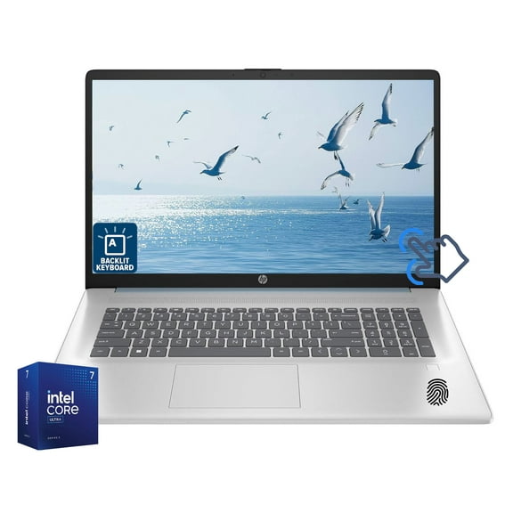 HP 17.3" HD+ Business Laptop Touchscreen Intel Core Ultra 7 255U (Beats i7-13620H) 32GB DDR5 RAM 2TB SSD Intel Graphics Wi-Fi 6 BT 5.4 Webcam HDMI 1.4 Backlit KB Fingerprint Windows 11 Home Blue