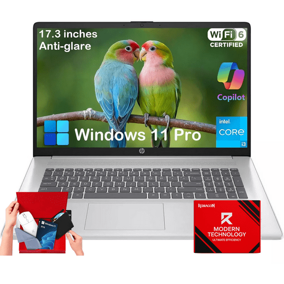 HP 17.3" HD+ Laptop for Student and Business, Intel Core i3-N305, 32GB RAM, 2TB SSD, AI Copilot Key, Windows 11 Pro, Wi-Fi 6, Numeric Keypad