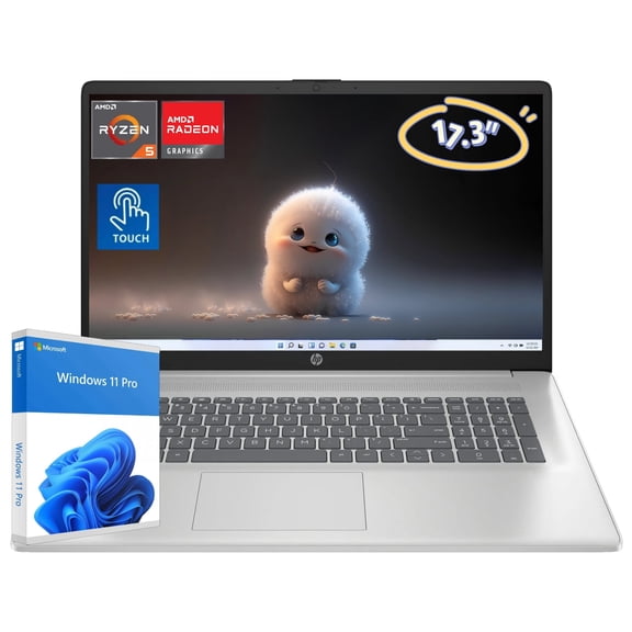 HP 17.3” HD+ Touchscreen Laptop Computer, AMD Ryzen 5 7530U Processor (Beats i7-1165G7),32GB RAM, 2TB SSD, Wi-Fi 6, HDMI, Windows 11 Pro Silver