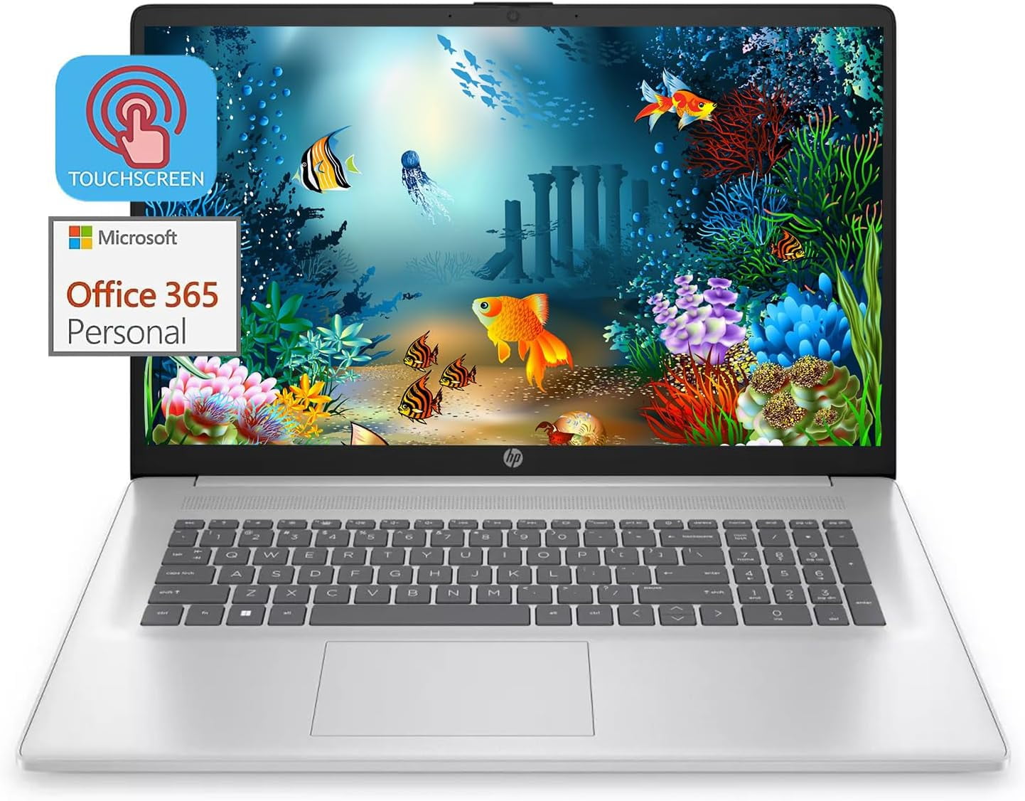 HP 17.3" HD+ Touchscreen Laptop for Student and Business, Intel Pentium N5030, 32GB RAM, 1TB SSD, 1-Year Office 365, Wi-Fi, Numeric Keypad, Windows 11 Home in S Mode
