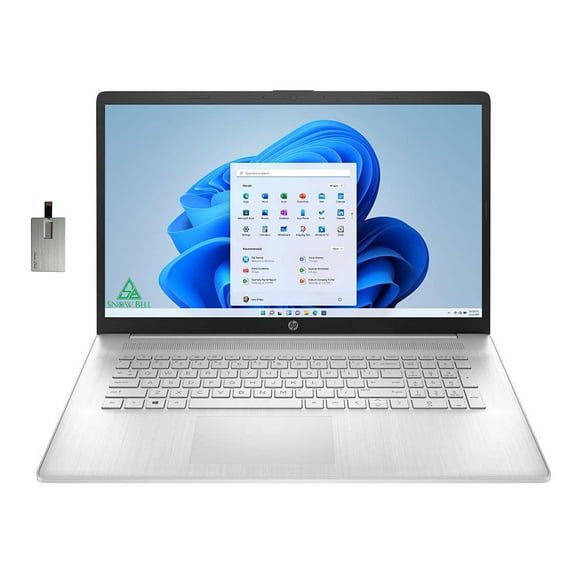 HP 17.3" IPS FHD Laptop, Intel Core i5- 1235U Processor, 32GB RAM, 2TB PCIe SSD , Backlit Keyboard, Intel Iris Xe Graphics, Wi-Fi, Bluetooth, HDMI, Windows 11, Silver, 32GB Hotface USB Card