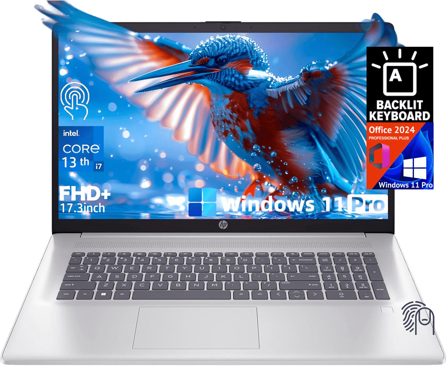 HP 17.3 Inch HD+ Touchscreen Laptop Computer, Intel i7-1355U, 16GB RAM, 1TB SSD, 10-Key Numeric Keyboard, HDMI, Webcam, Windows 11 Pro