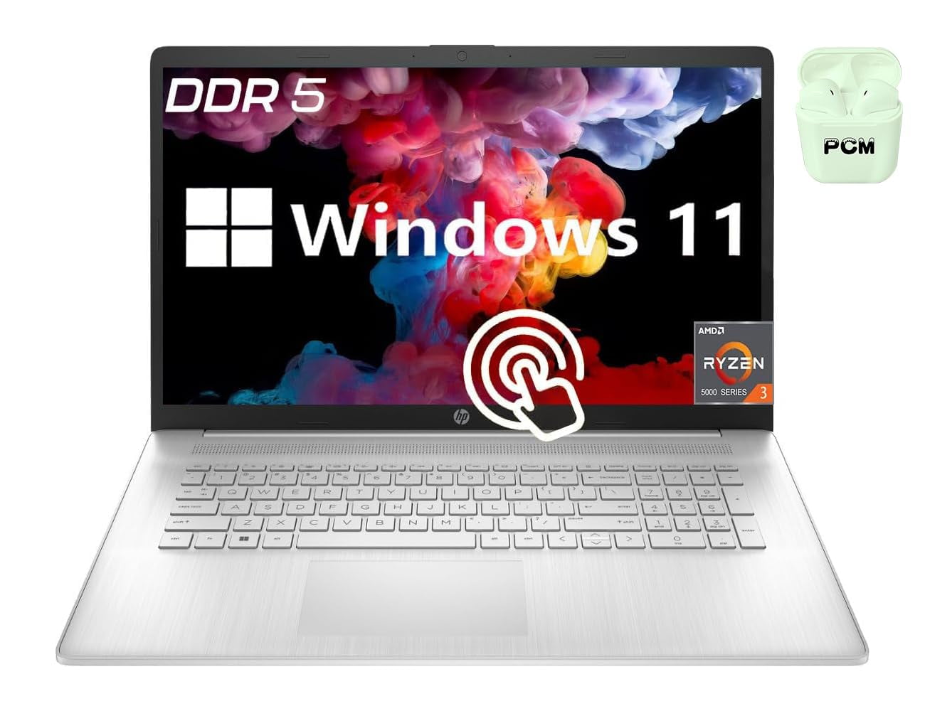 Hp 17 3 inch touchscreen laptop for college students amd ryzen 3 7320u
