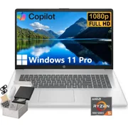 HP 17.3" Laptop for Business and Students, AMD Ryzen 5 7430U (6-core), 32GB RAM, 2TB SSD, Anti-Glare, Camera, Wi-Fi 6, Windows 11 Pro