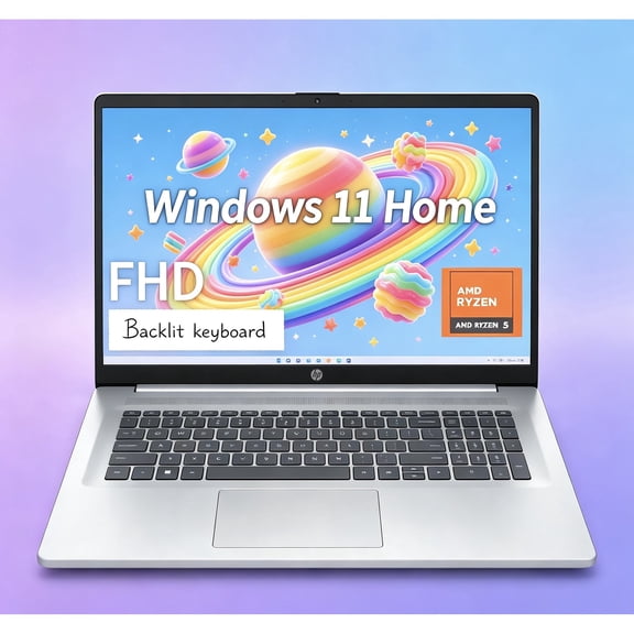 HP 17 inch Laptop, AMD Ryzen 5 7430U, 32GB RAM, 512GB SSD, Windows 11 ...