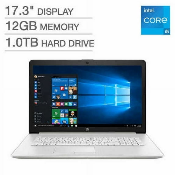 HP 17.3" Non-Touch Screen Laptop - 11th Gen Intel Core i5-1135g7, 1TB hard drive, 12GB Memory, Intel Iris Xe Graphics, Backlit Keyboard, DVD-RW, Windows 10 Home
