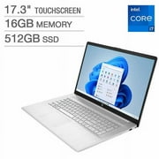 HP 17.3 Touchscreen Laptop - 12th Gen Intel Core i7-1255U, Windows 11, 16GB RAM, 512GB SSD, Silver - 17-cn0065cl