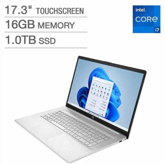 HP 17.3" Touchscreen Laptop - 12th Gen Intel Core i7-1255U - Windows 11 Notebook 16GB RAM 1TB SSD
