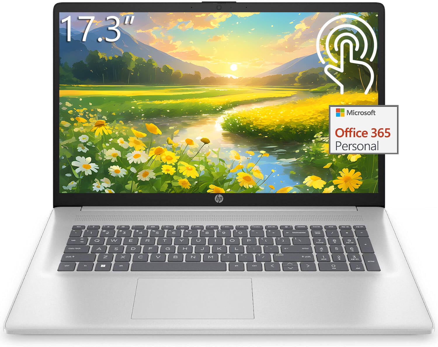 HP 17.3" Touchscreen Laptop, Intel Pentium Silver N5030, 16GB, 512GB SSD, Silver
