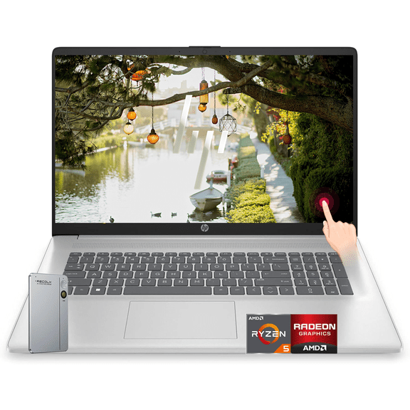 HP 17.3" Touchscreen Laptop, Ryzen 5 7530U, 8GB RAM, 128GB SSD, Win 11 Home, Accessory Included