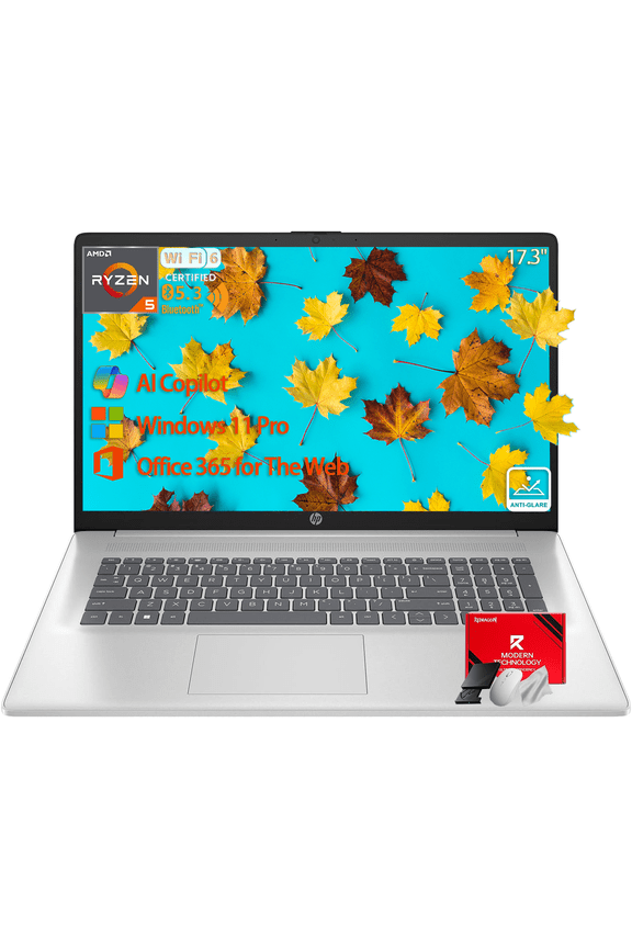 HP 17.3 inch FHD Business laptops, Powerful 6-core AMD Ryzen 5 7430U, Wi-Fi 6, Numeric Keyboard, Copilot AI, Windows 11 Pro(32GB RAM, 1TB SSD)