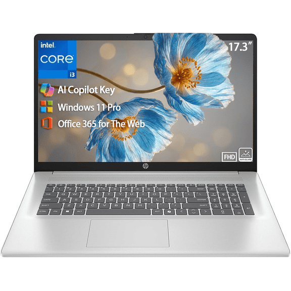 HP 17.3 inch FHD Laptop | Intel 8-Core i3-N305 Processor | Intel UHD Graphics| 8GB RAM | 512GB SSD | Wi-Fi 6| HDMI | Numeric Keypad | Windows 11 Pro