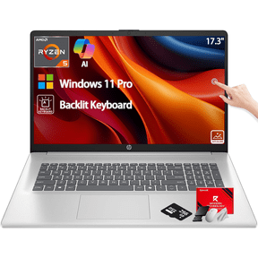 HP 17 Business Computer Laptop 2026, 17.3" HD+ Touchscreen Display, AMD Ryzen 5 7430U, Copilot AI, Backlit Keyboard, Wi-Fi 6, Fast Charge, Windows 11 Pro (20GB RAM | 512GB SSD)