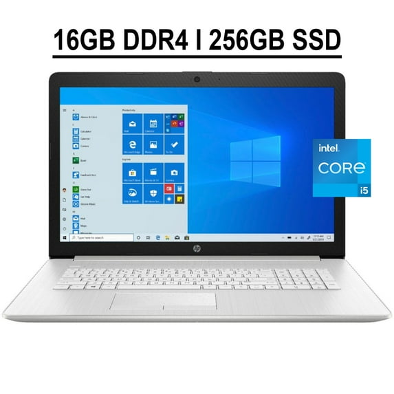 HP 17 Business Laptop 17.3" FHD IPS Anti-glare 100% sRGB Display 11th Gen Intel Quad-Core i5-1135G7 16GB DDR4 256GB SSD Intel Iris Xe Graphics HDMI WIFI Bluetooth Webcam Win10 Silver