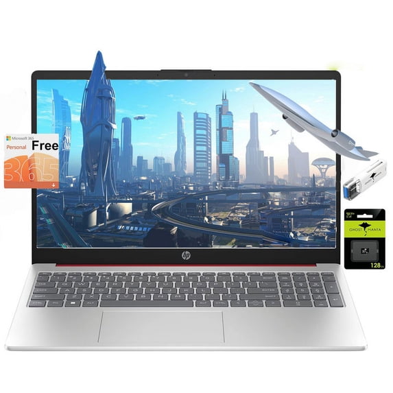 HP 17 Business Laptop, 17.3"HD+ Display, 11th Gen Intel Core i3-1125G4 Processor, 16GB RAM, 512GB SSD, Wi-Fi, HDMI, Webcam, Bluetooth, Windows 11, Silver, 4 in 1 Accessories