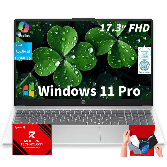 HP 17 Business Laptop Computer, 17.3" FHD Display, Intel Core i5-1334U CPU, 16GB RAM, 512GB SSD, Wi-Fi 6, Backlit Keyboard, Fingerprint, Windows 11 Pro PC for Study & Work