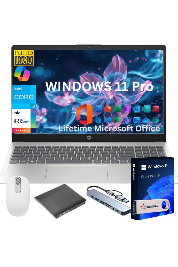 HP 17 Business and Student Laptop Computer,17.3" FHD Laptop, Intel Core i3-N305,32GB RAM, 1 TB PCIe SSD, Intel Iris Xe, Copilot Laptop,Lifetime Office&Windows 11 Pro,Gift Bundle