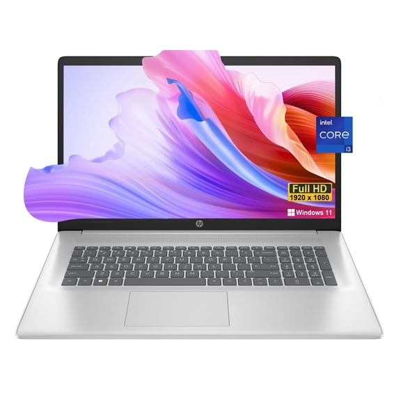 HP 17 Flagship Laptop, Intel Core i3-1215U, 17.3" Full HD Laptop, Windows 11, 32GB RAM, 1TB SSD, Anti-Glare Panel, Fast Charge, HD Camera, Camera Shutter, HDMI, WiFi, USB-A&C
