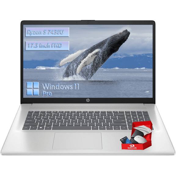 HP 17 Flagship laptops, AMD Ryzen 5 7430U(Up to 4.3GHz), 17 inch 250 Nits FHD IPS Display, 64 GB RAM, 2 TB SSD, Wi-Fi 6, Copilot-AI, Long Battery Life, Windows11 Pro