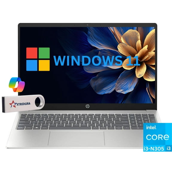 HP 17 Home & Business Laptop,17.3" HD+ (1600 x 900) , Intel Core i3-N305 (Beat Ryzen 5 7520U) 32GB RAM, 512GB SSD, Webcam, Bluetooth, Wi-Fi,Windows 11 Home/XTREDURA FLASH Drive