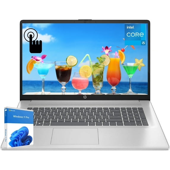 HP 17 Inch Laptop, Intel Core i5-1335U (Beat i7-1255U) Processor, 17.3" HD+ Touchscreen Display, 32GB RAM, 2TB SSD,Backlit Keyboard, Bluetooth,Wi-Fi, Windows 11 Pro, Silver